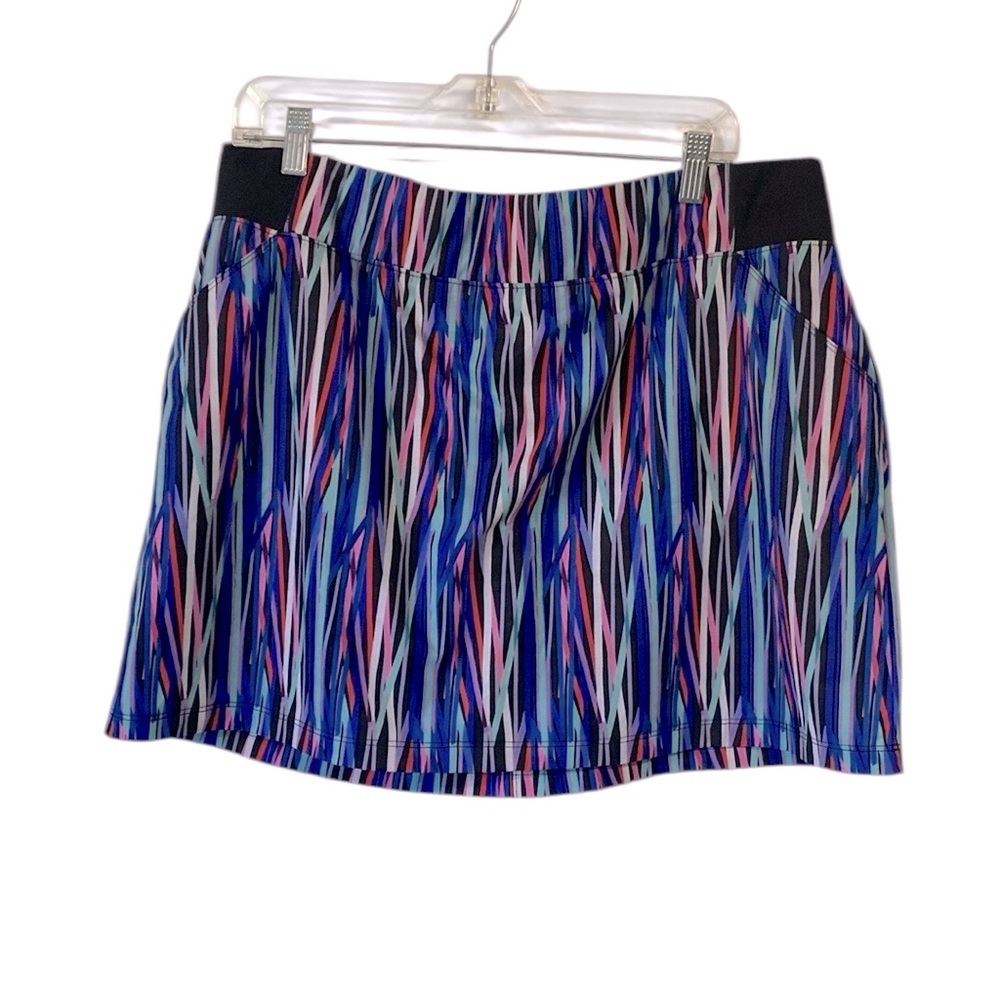 Reel Legends Vibrant colourful Striped Skort size XL blue pink
